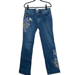 DRIFTWOOD Blue Jeans with Floral Embroidery